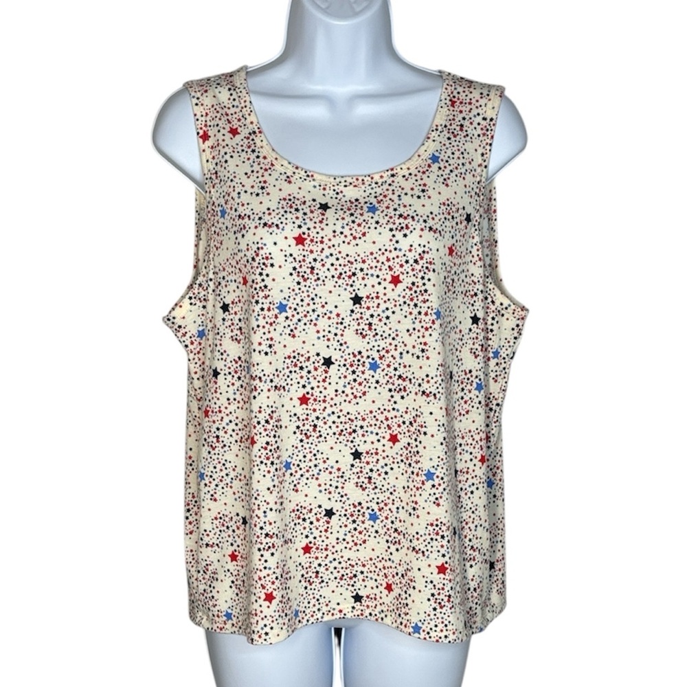 Women's Tank Top Soft with Red and Blue Star Print